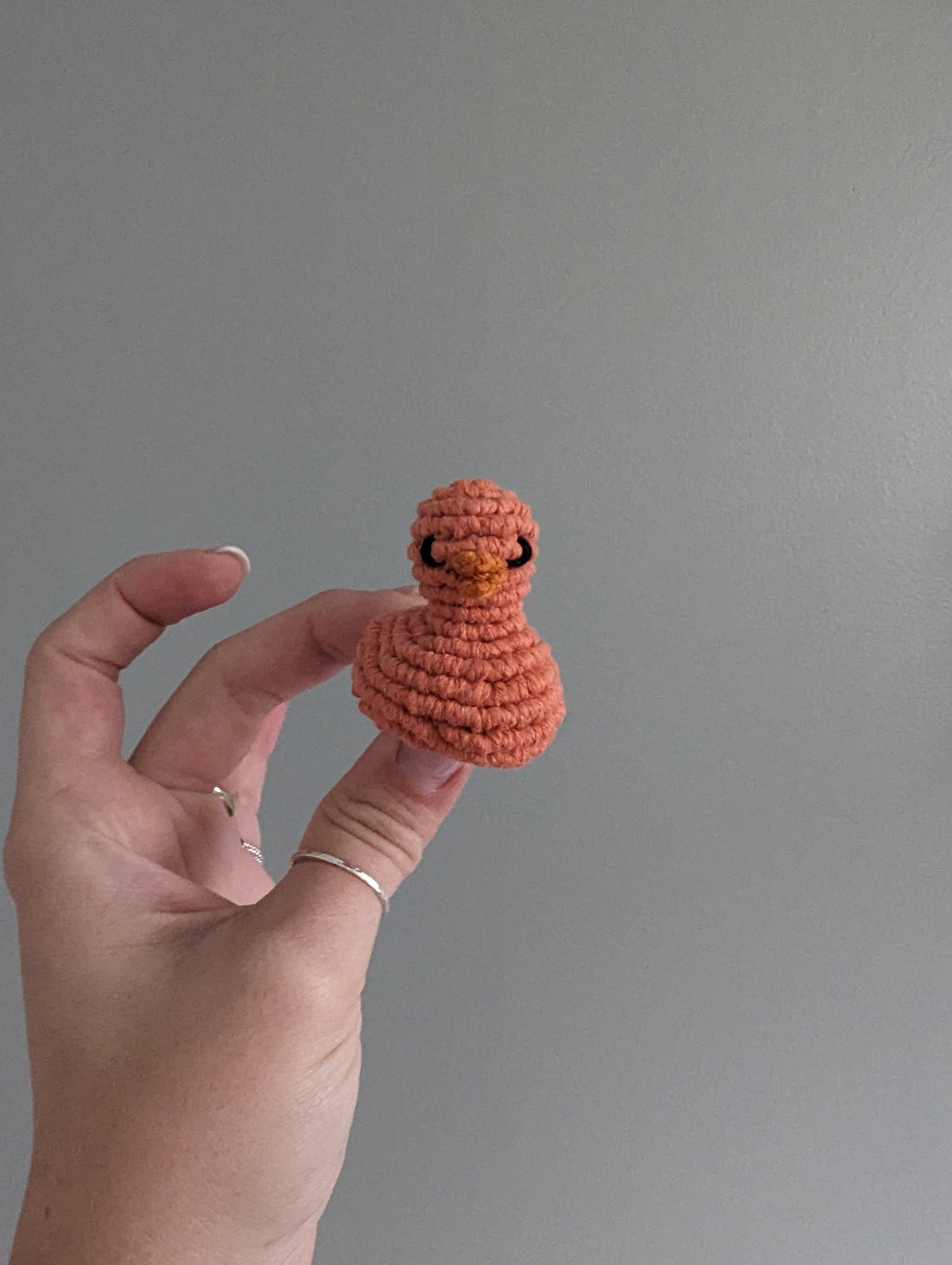 Macrame mini Rubber Duck Fiber Sculpture