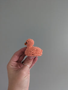 Macrame mini Rubber Duck Fiber Sculpture