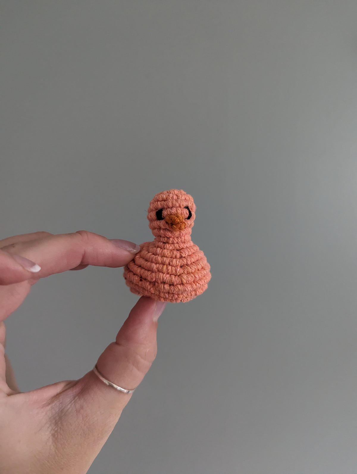 Macrame mini Rubber Duck Fiber Sculpture