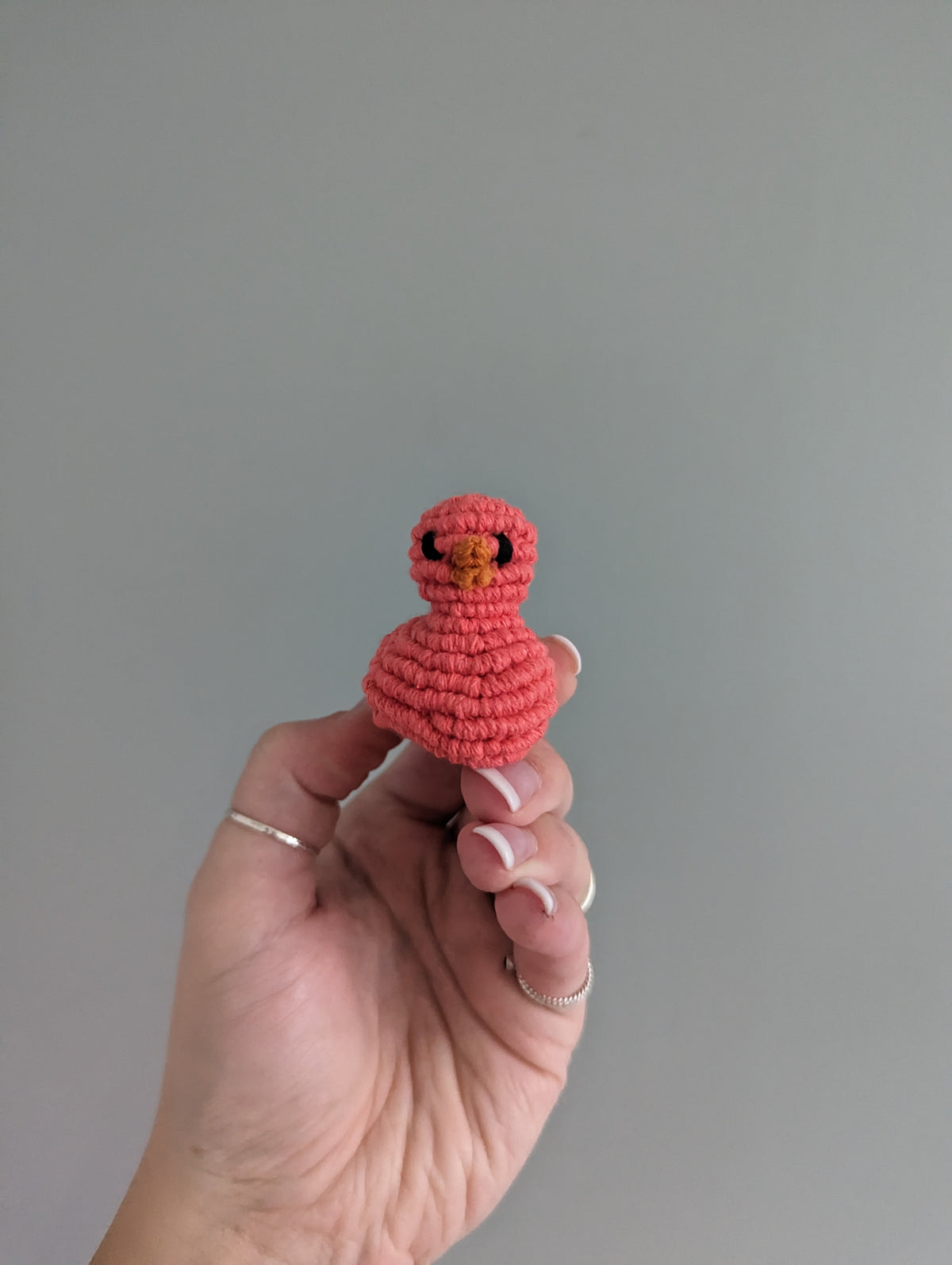 Macrame mini Rubber Duck Fiber Sculpture