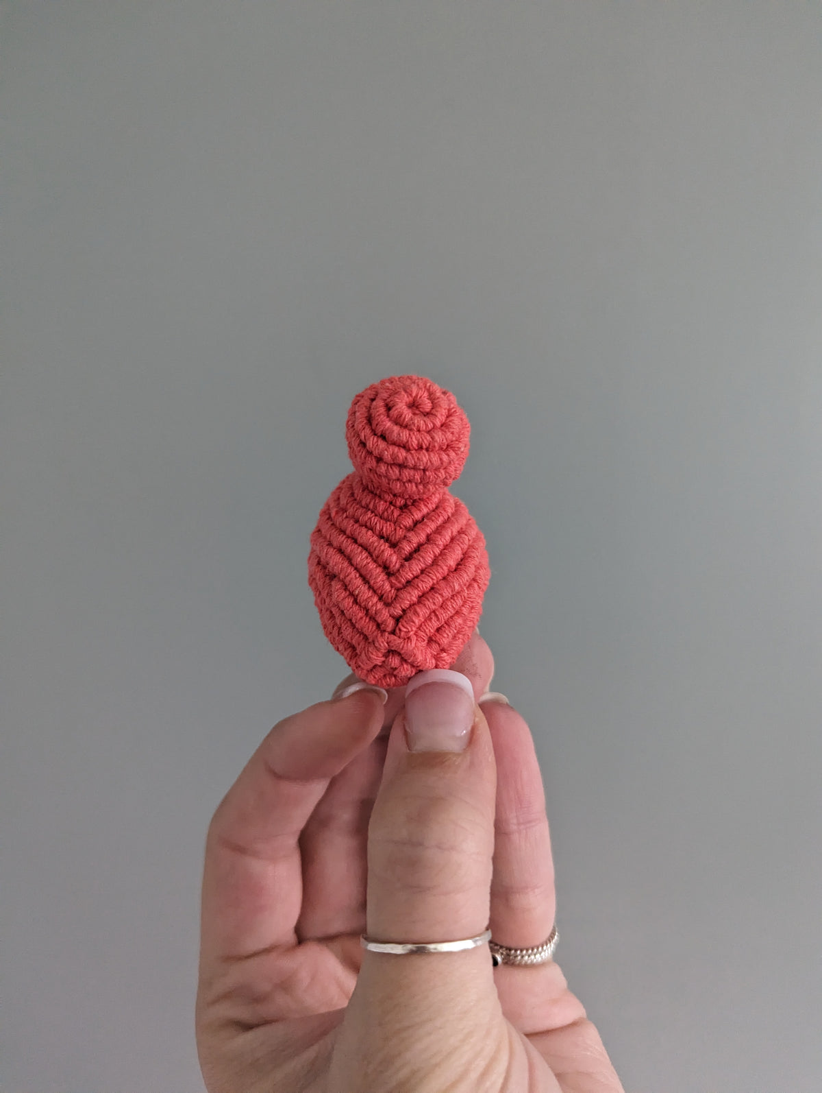 Macrame mini Rubber Duck Fiber Sculpture