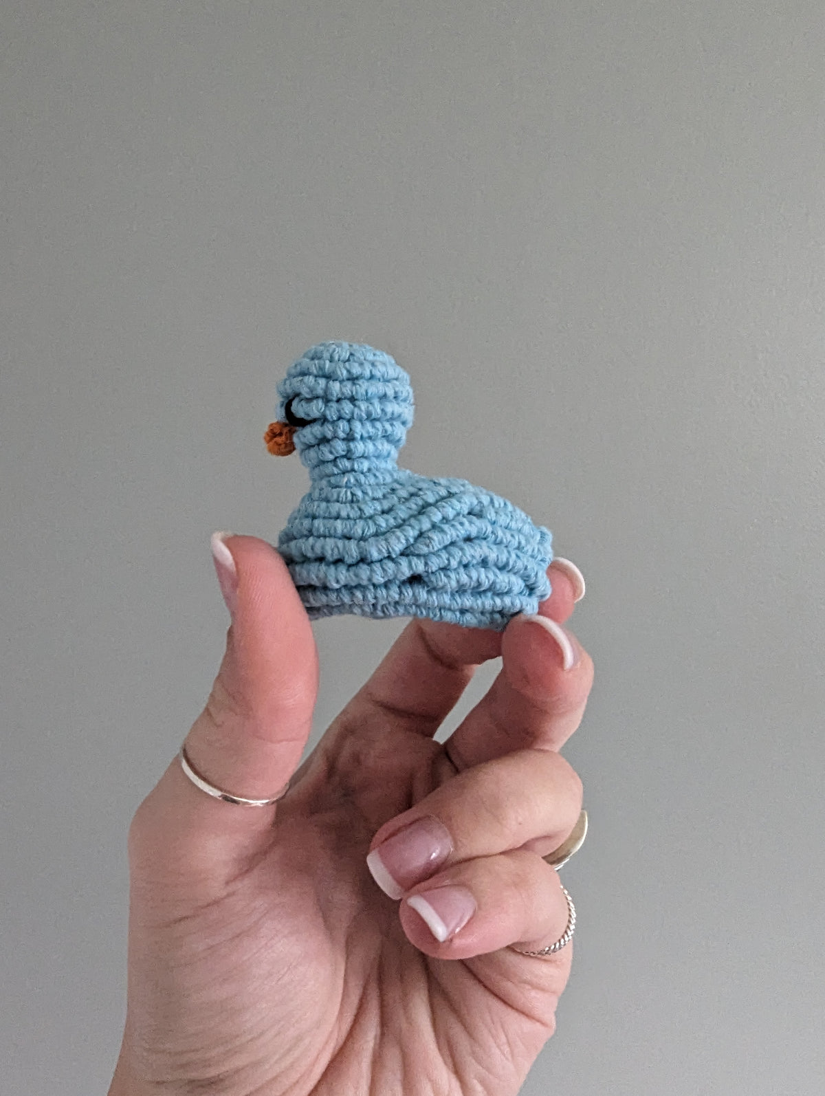 Macrame mini Rubber Duck Fiber Sculpture
