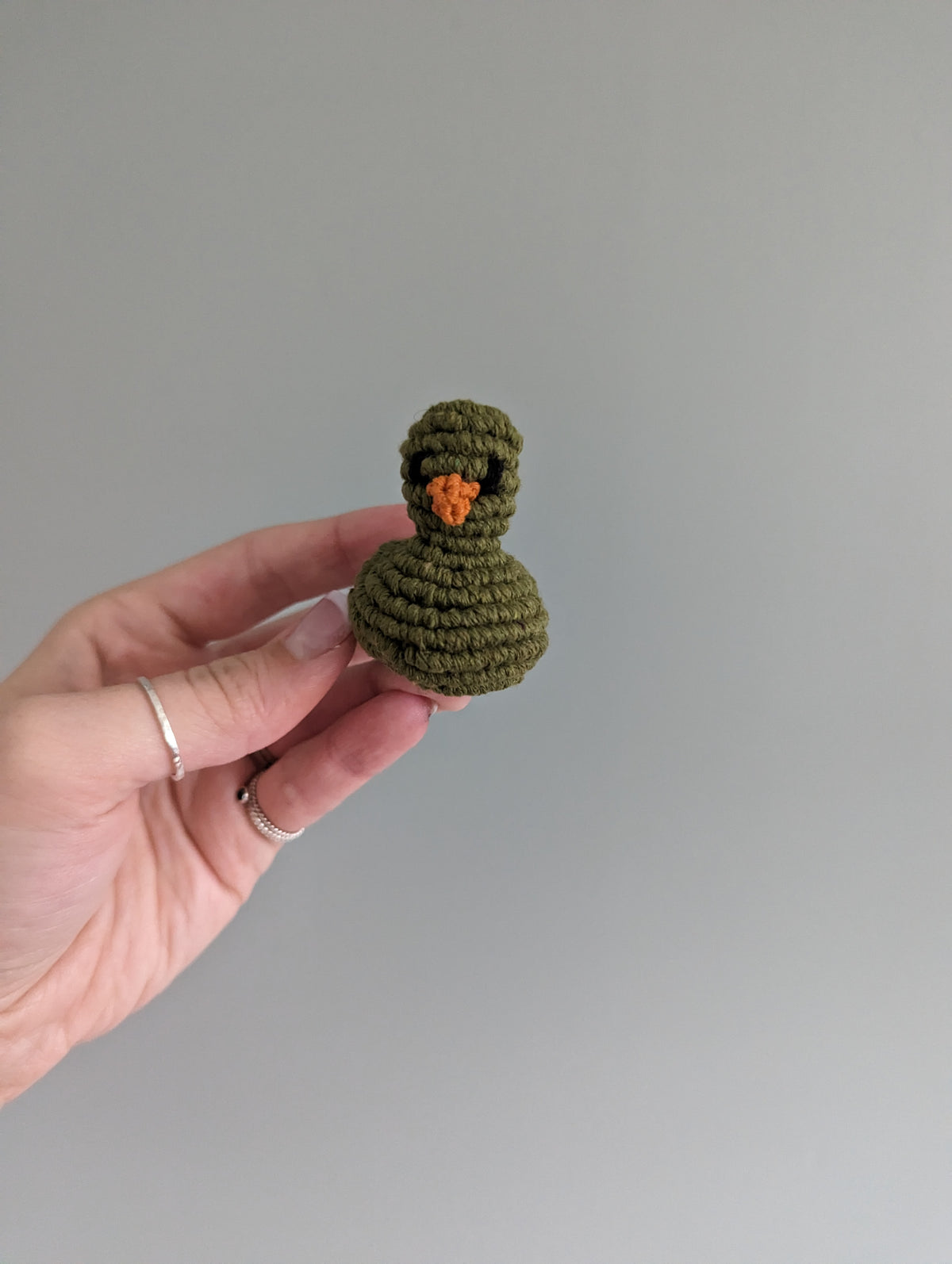 Macrame mini Rubber Duck Fiber Sculpture