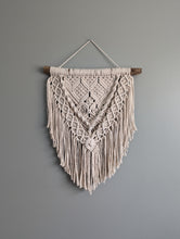 Load image into Gallery viewer, Macrame Textured Neutral Wall Hanging with Fringe

