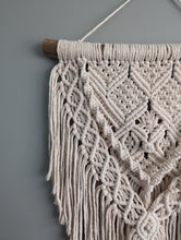 Load image into Gallery viewer, Macrame Textured Neutral Wall Hanging with Fringe
