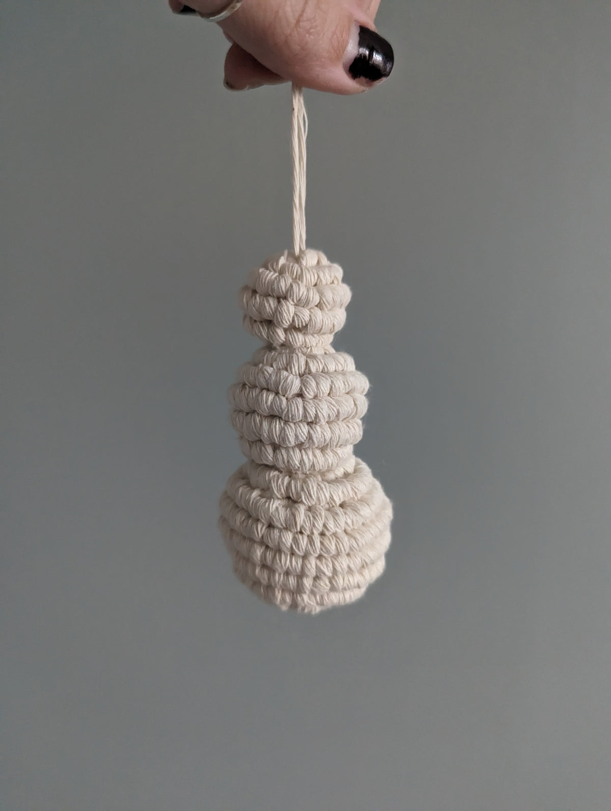 Sculpture Macrame Snowman Christmas Ornament