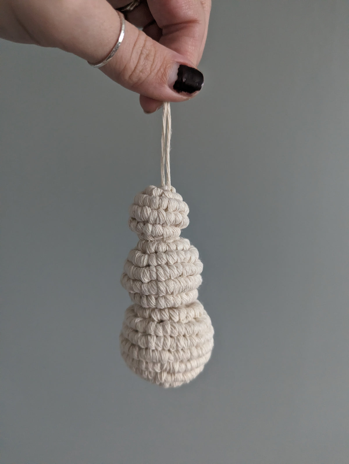 Sculpture Macrame Snowman Christmas Ornament