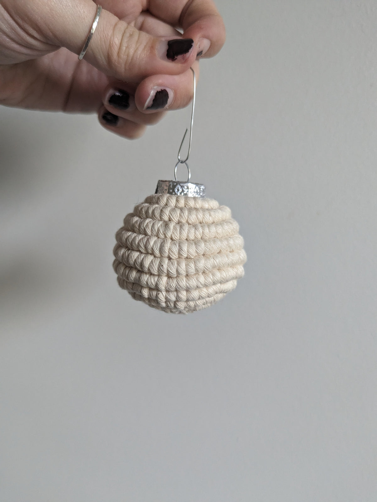 Macrame Christmas Bulb Ornaments
