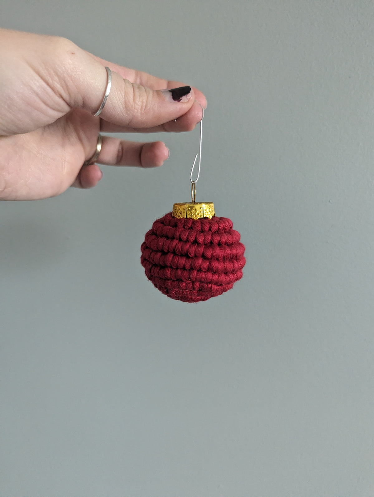 Macrame Christmas Bulb Ornaments