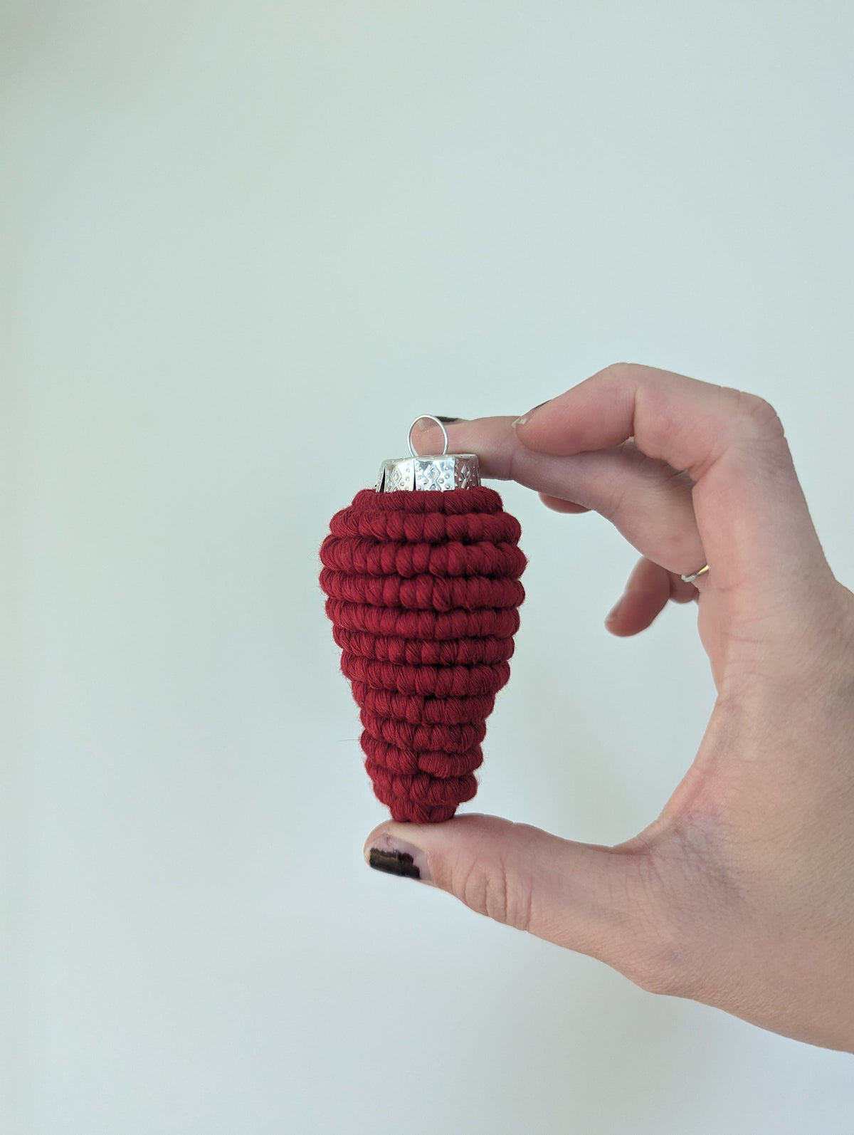 Macrame Christmas Bulb Ornaments