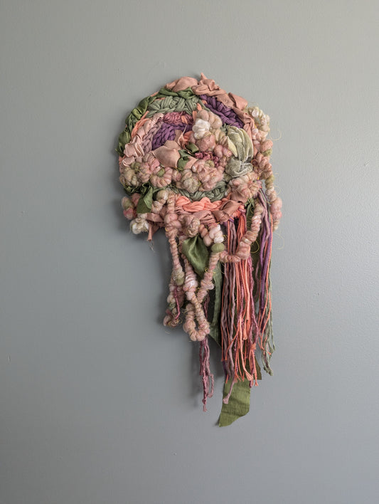 Pink and Green Floral Weaving