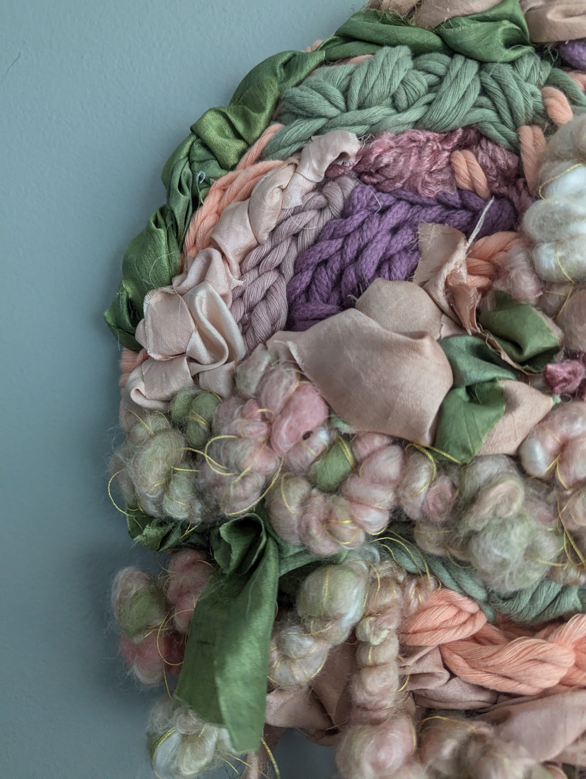 Pink and Green Floral Weaving