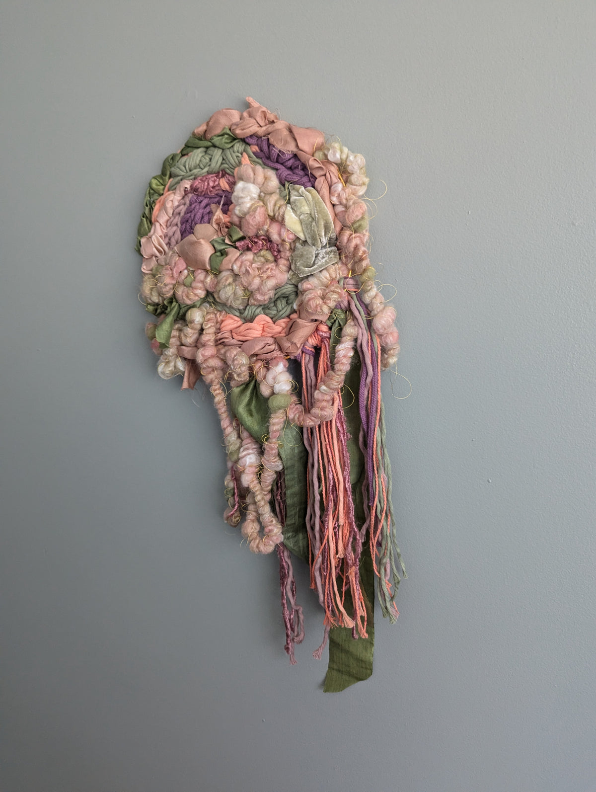 Pink and Green Floral Weaving