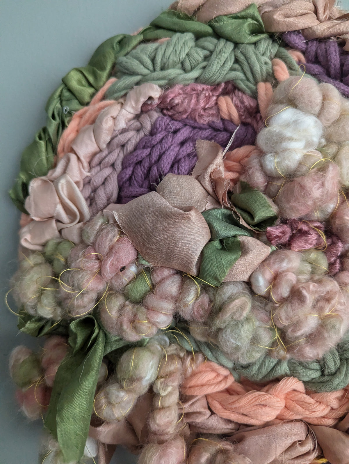 Pink and Green Floral Weaving