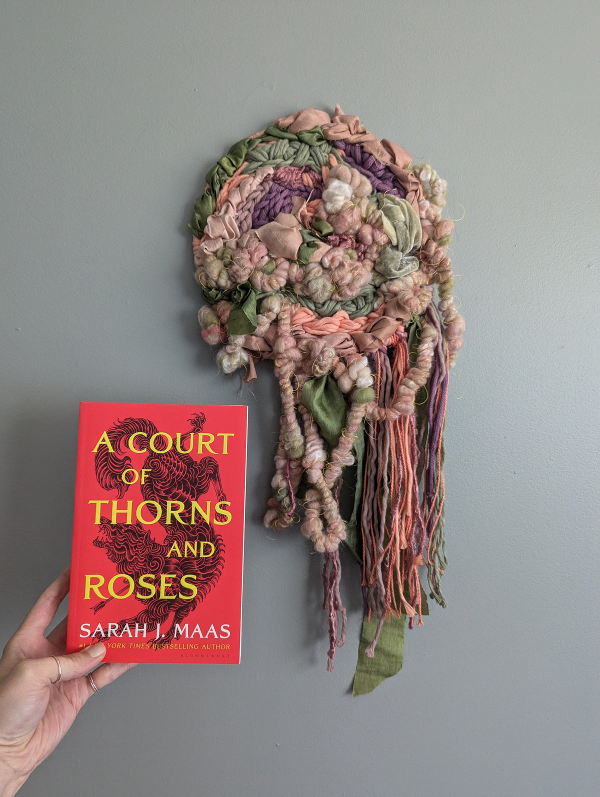 Pink and Green Floral Weaving