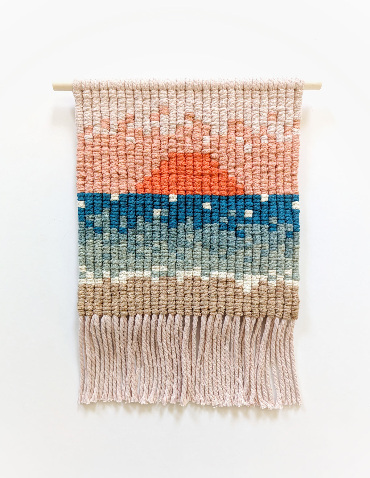 Macrame Beach Scene VCH Wall Hanging
