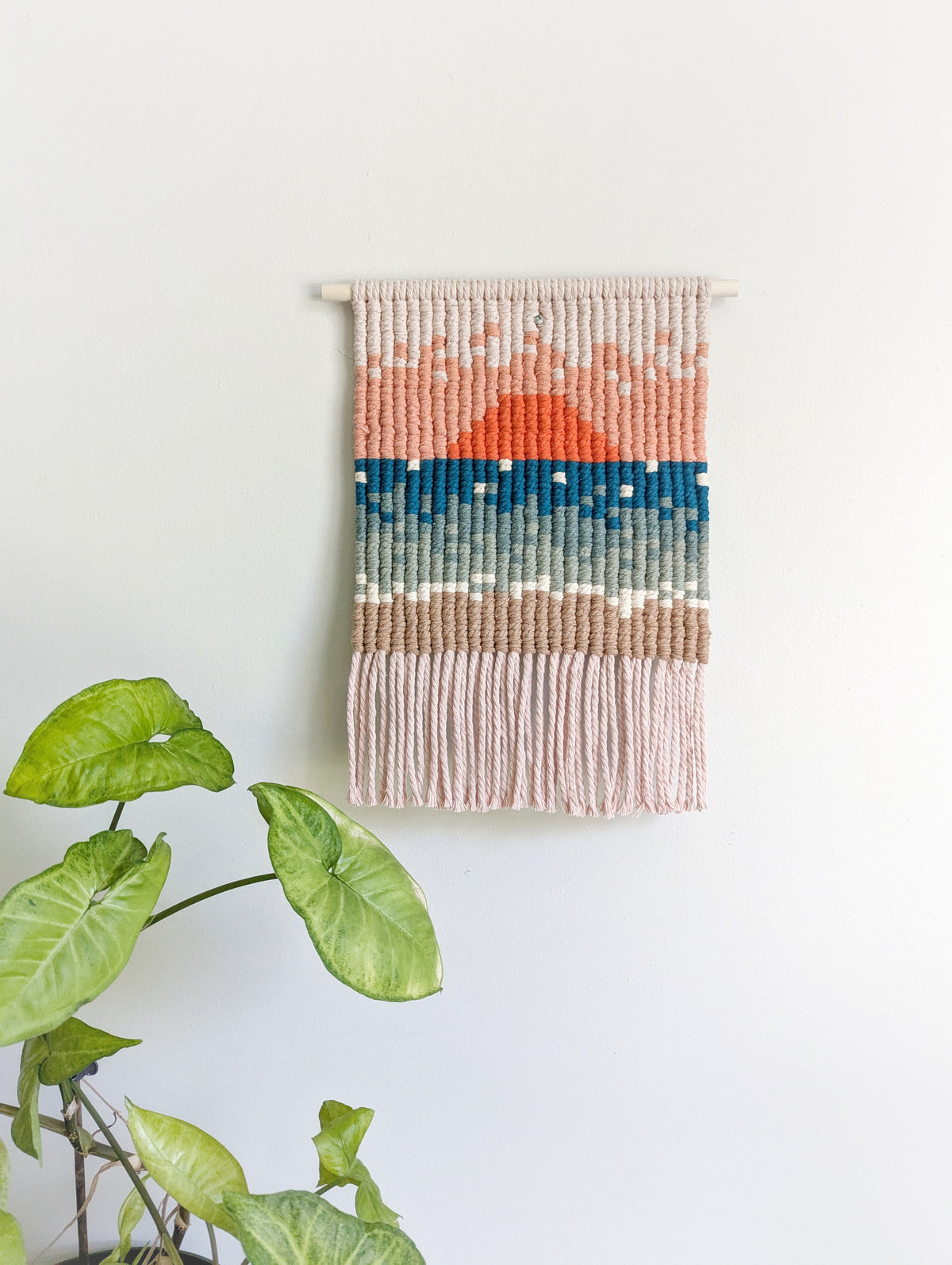 Macrame Beach Scene VCH Wall Hanging