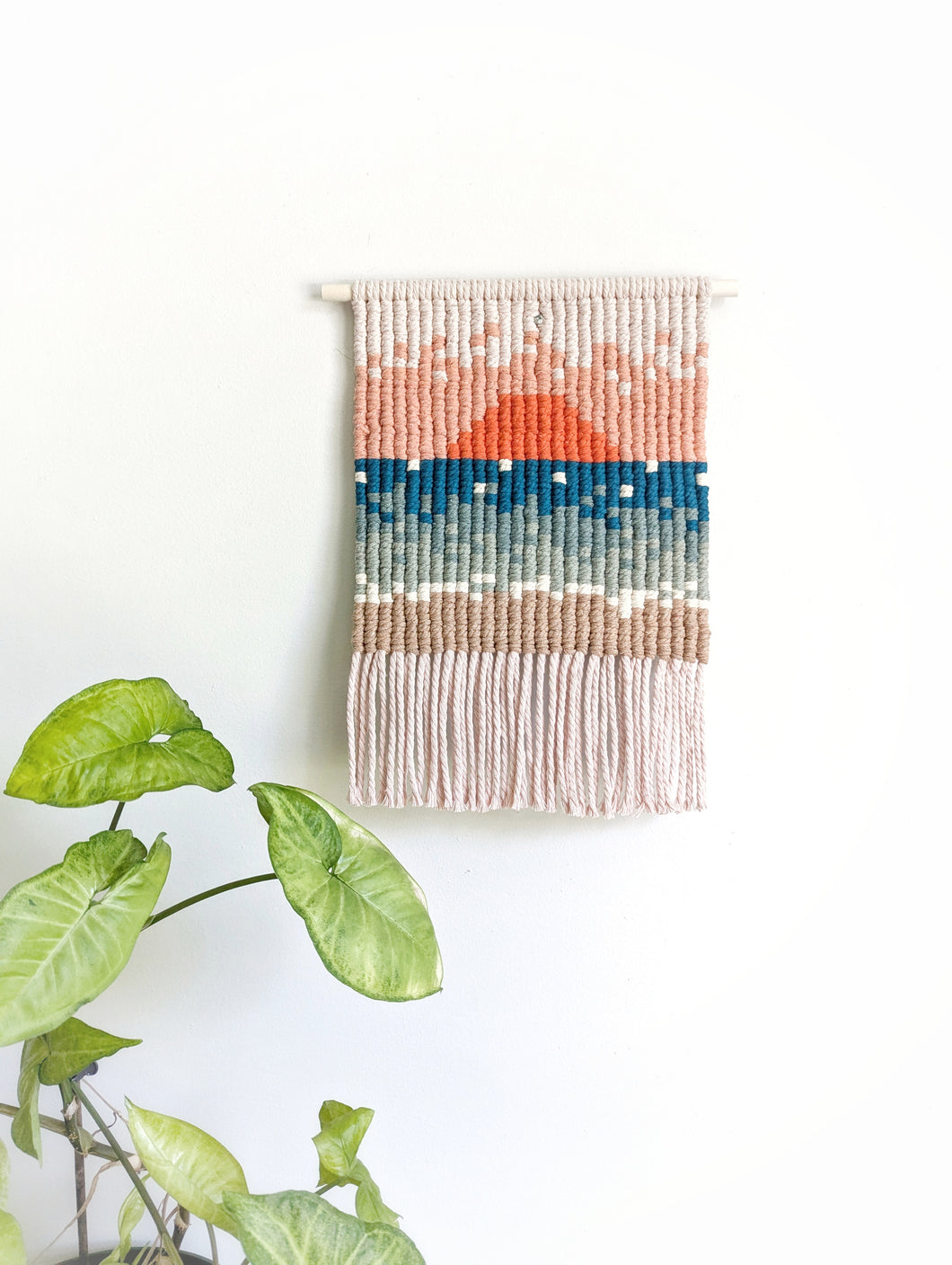 Macrame Beach Scene VCH Wall Hanging