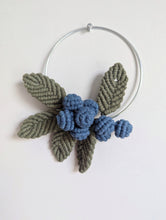 Load image into Gallery viewer, Macrame Blueberry Vine on Hoop Sculpture
