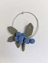 Load image into Gallery viewer, Macrame Blueberry Vine on Hoop Sculpture
