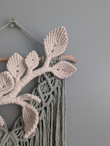 Flower Crown Macrame Hanging - sage