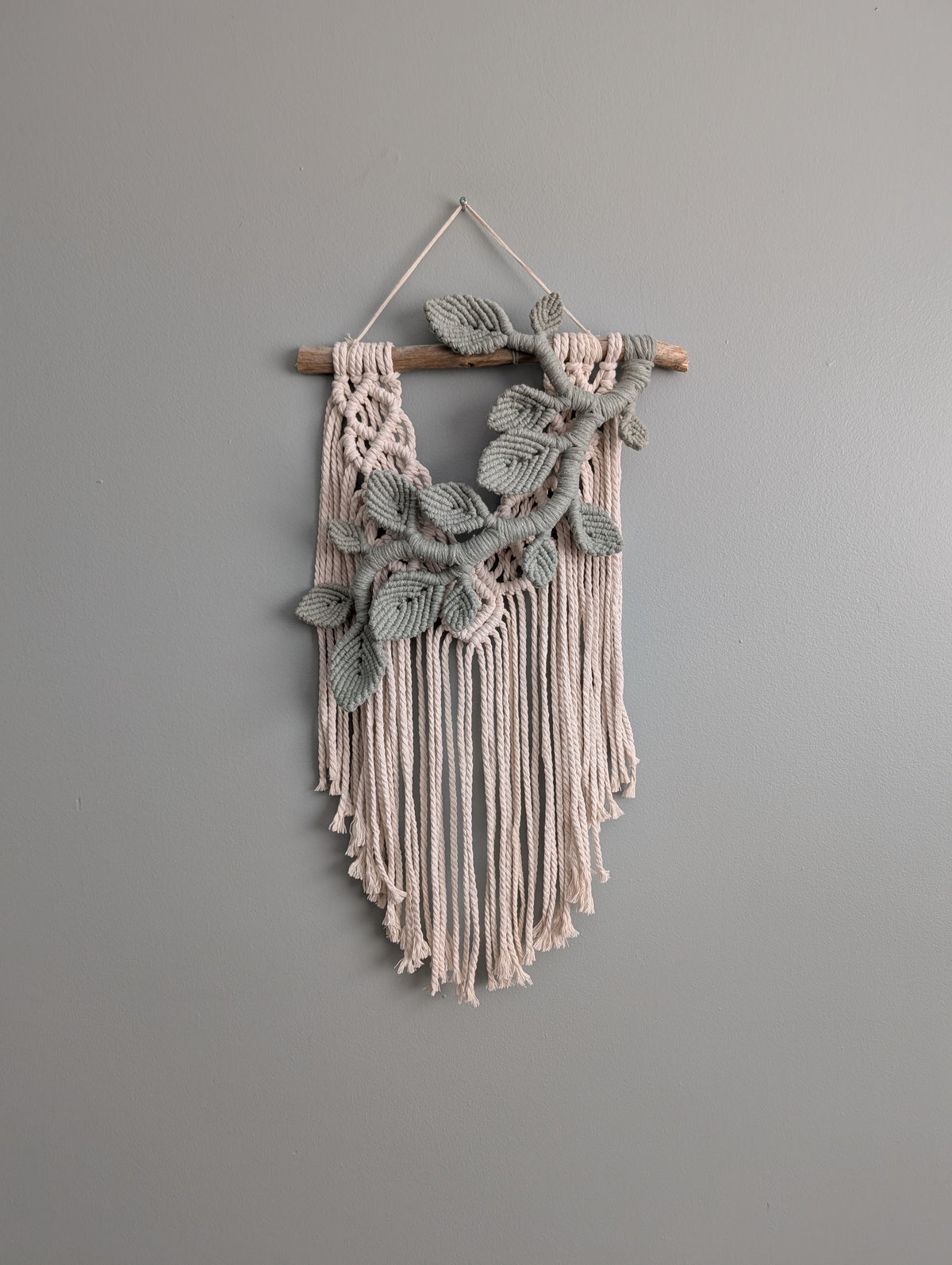 Flower Crown Macrame Hanging - sage 2