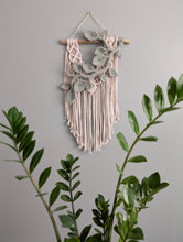 Load image into Gallery viewer, Flower Crown Macrame Hanging - sage 2
