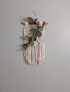 Flower Crown Macrame Hanging - olive