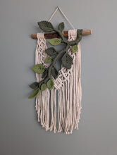 Load image into Gallery viewer, Flower Crown Macrame Hanging - olive
