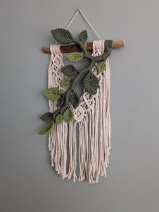 Flower Crown Macrame Hanging - olive