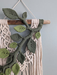 Flower Crown Macrame Hanging - olive