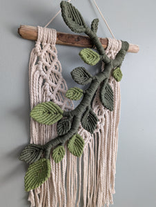 Flower Crown Macrame Hanging - olive