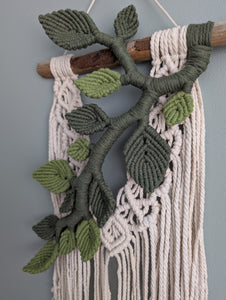 Flower Crown Macrame Hanging - olive