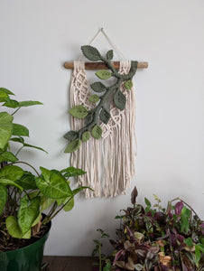 Flower Crown Macrame Hanging - olive