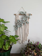 Load image into Gallery viewer, Flower Crown Macrame Hanging - sage 2
