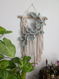 Flower Crown Macrame Hanging - sage 2