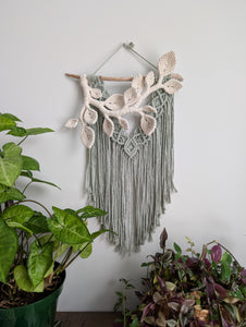 Flower Crown Macrame Hanging - sage