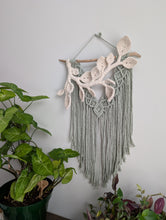 Load image into Gallery viewer, Flower Crown Macrame Hanging - sage
