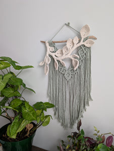 Flower Crown Macrame Hanging - sage