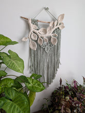 Load image into Gallery viewer, Flower Crown Macrame Hanging - sage
