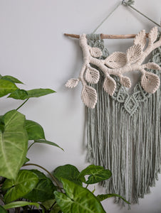 Flower Crown Macrame Hanging - sage