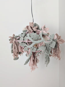 Macrame Botanical Garden Lampshade Sculpture