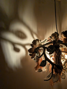 Macrame Botanical Garden Lampshade Sculpture