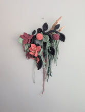 Load image into Gallery viewer, Macrame Boho Floral Wall Hanging Sculpture - Dark&amp;Moody
