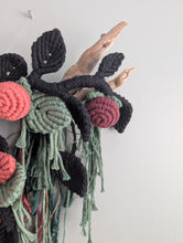 Load image into Gallery viewer, Macrame Boho Floral Wall Hanging Sculpture - Dark&amp;Moody
