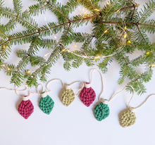 Load image into Gallery viewer, Macrame Christmas Ornament Light Bulb
