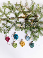 Load image into Gallery viewer, Macrame Christmas Ornament Light Bulb
