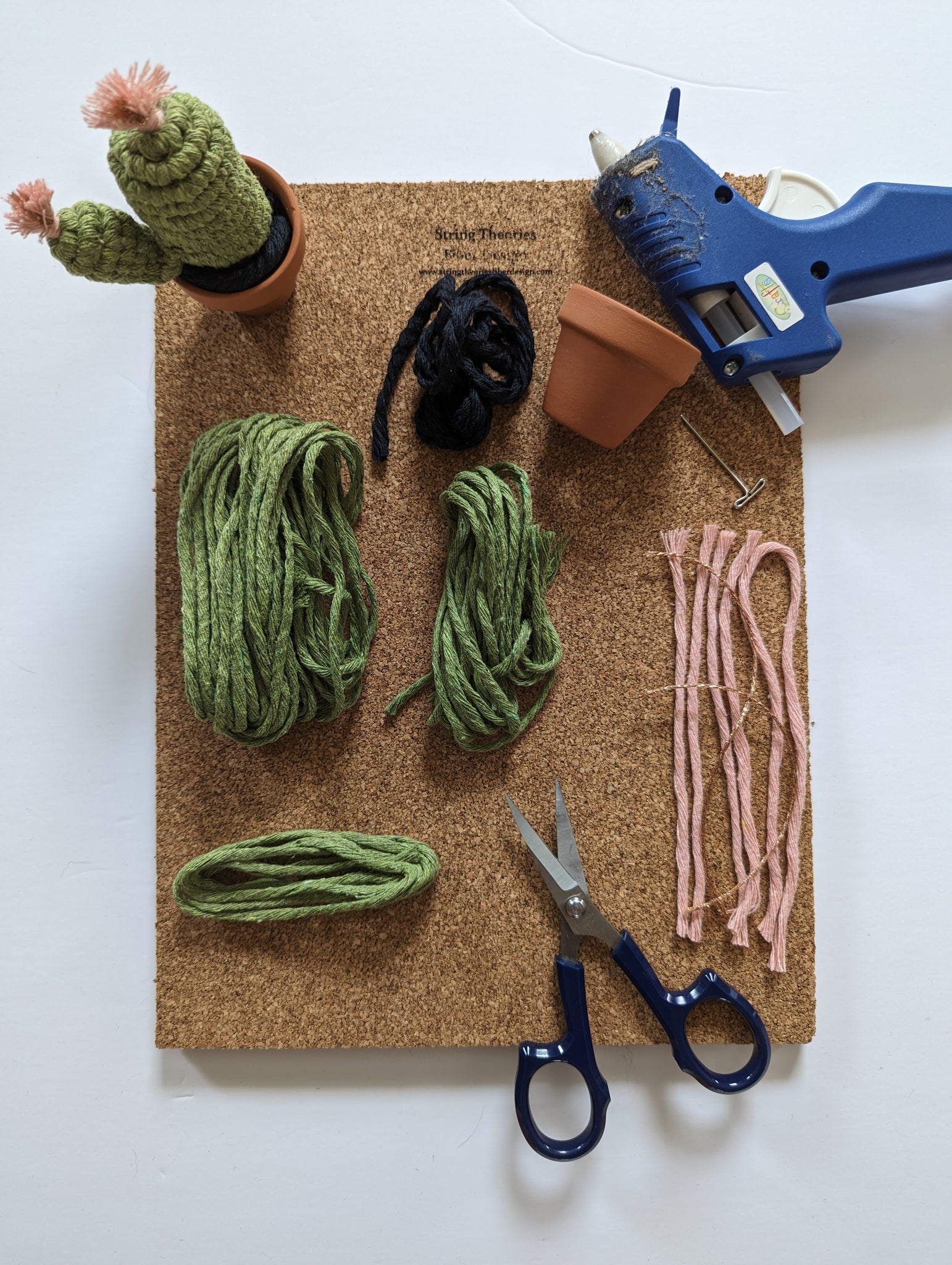 Cactus Craft Kit for Adults, Make Your Own Mini Macrame Cactus Craft Kit,  Birthday Gift, Crafty Friend Present, Unique Gift, Letterbox Gift 