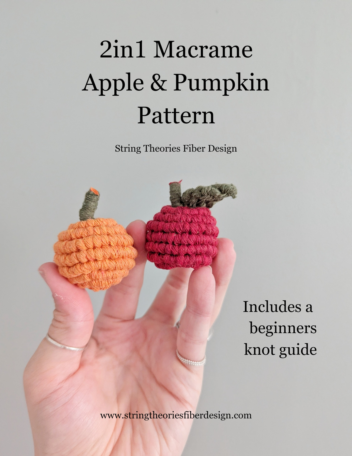 Macrame Pumpkin & Apple Pattern and Kit