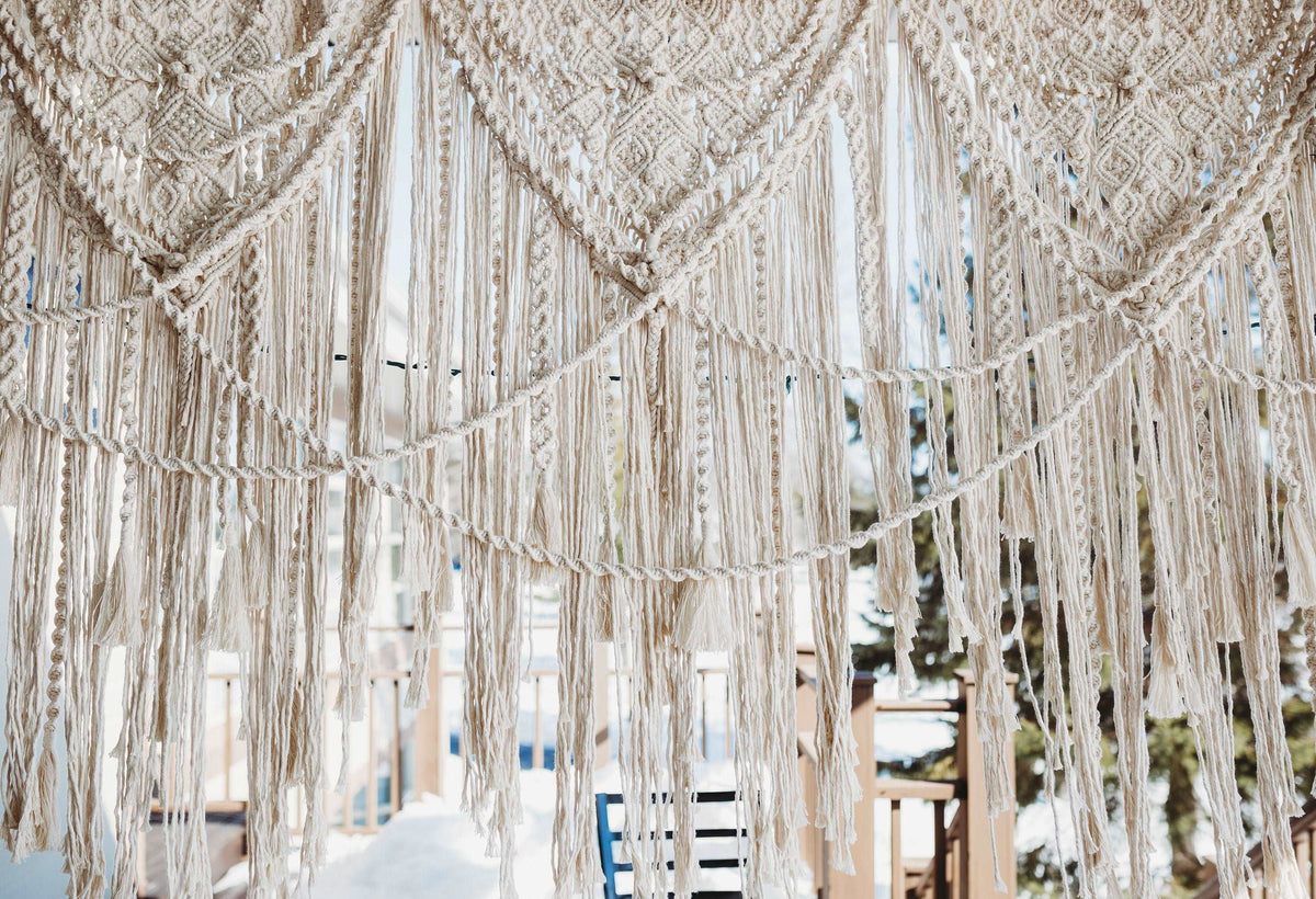 Boho Macrame Ceremony Backdrop // Extra Large Tapestry String Theories Fiber Design